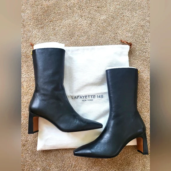 New lafayette 148 anna zipper boots 37 - Picture 1 of 14